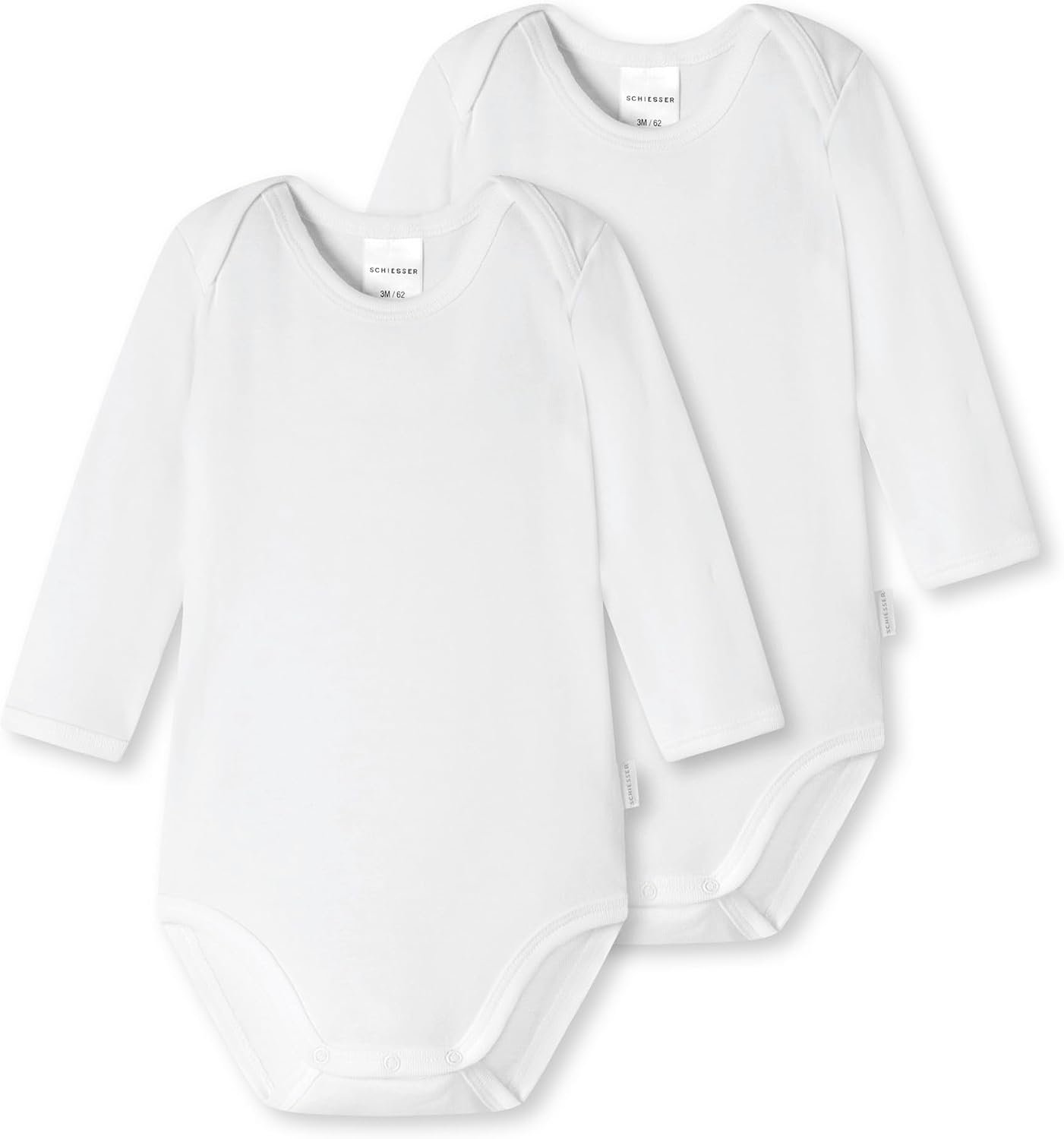 Detalle de Schiesser Baby Mädchen Body Bodies 1/1 Langarm – 2er Pack (Original Classics) 181784