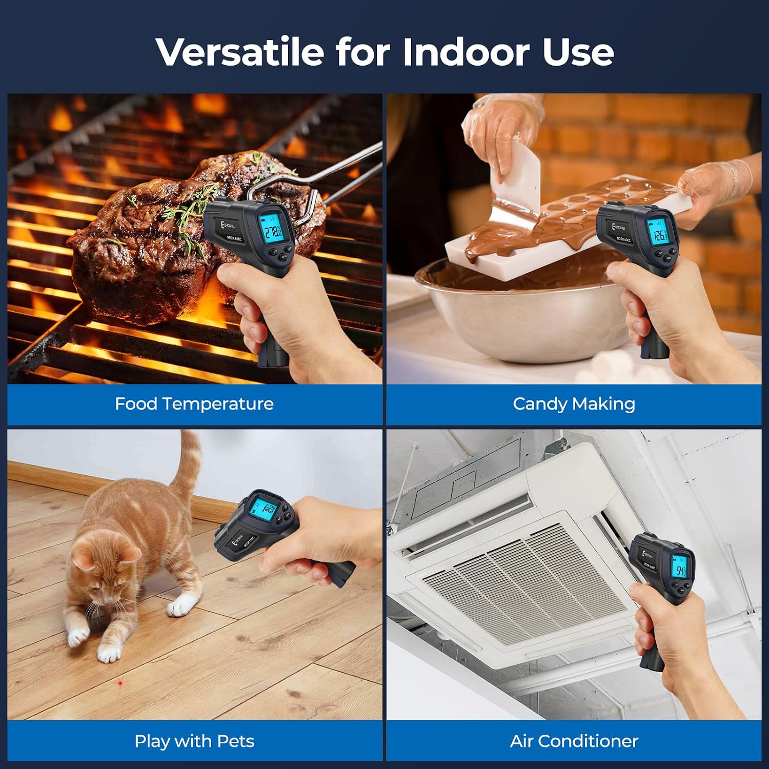 Thumbnail 4 de ERICKHILL Infrared Thermometer (Non-Contact) -50°C to 600°C, Laser Aim, LCD Backlit Display