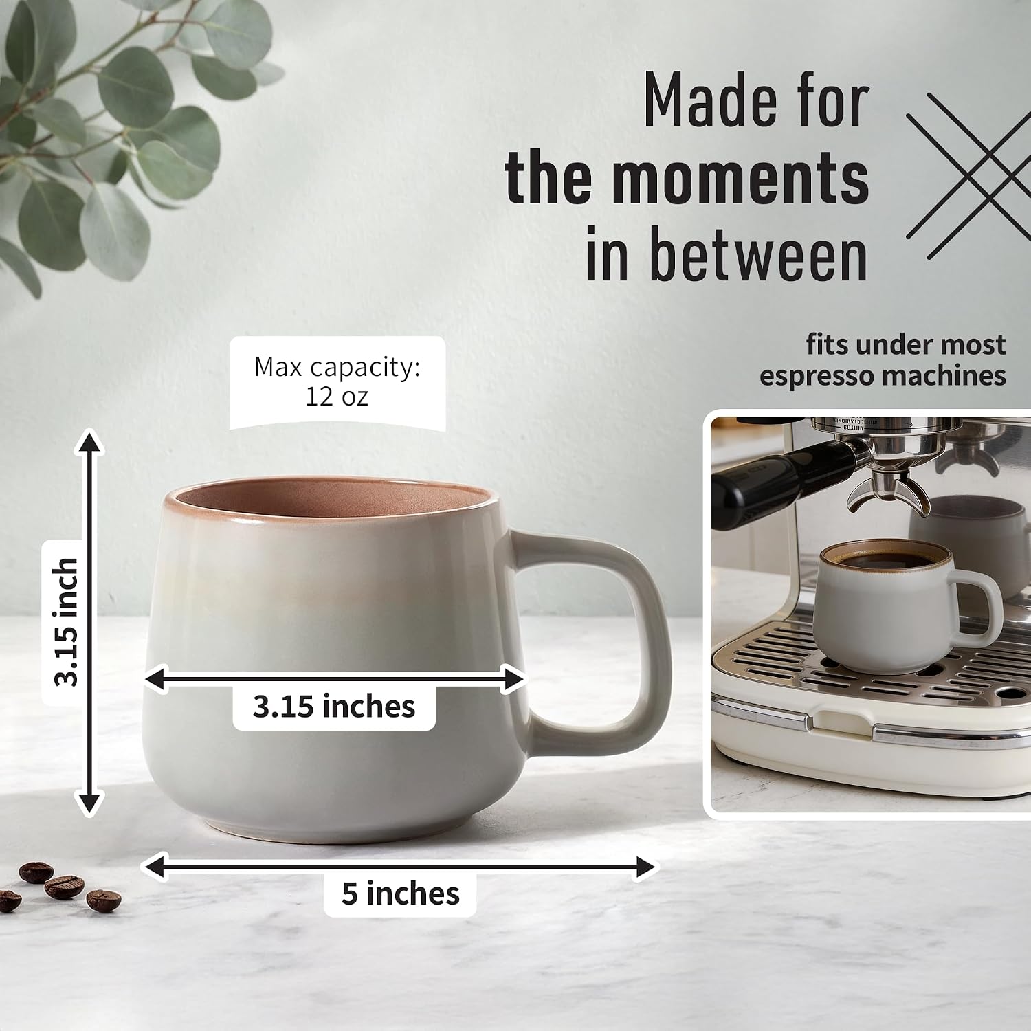 Detalle 2 de Ava Nord Ceramic Coffee Mugs 12 oz Set