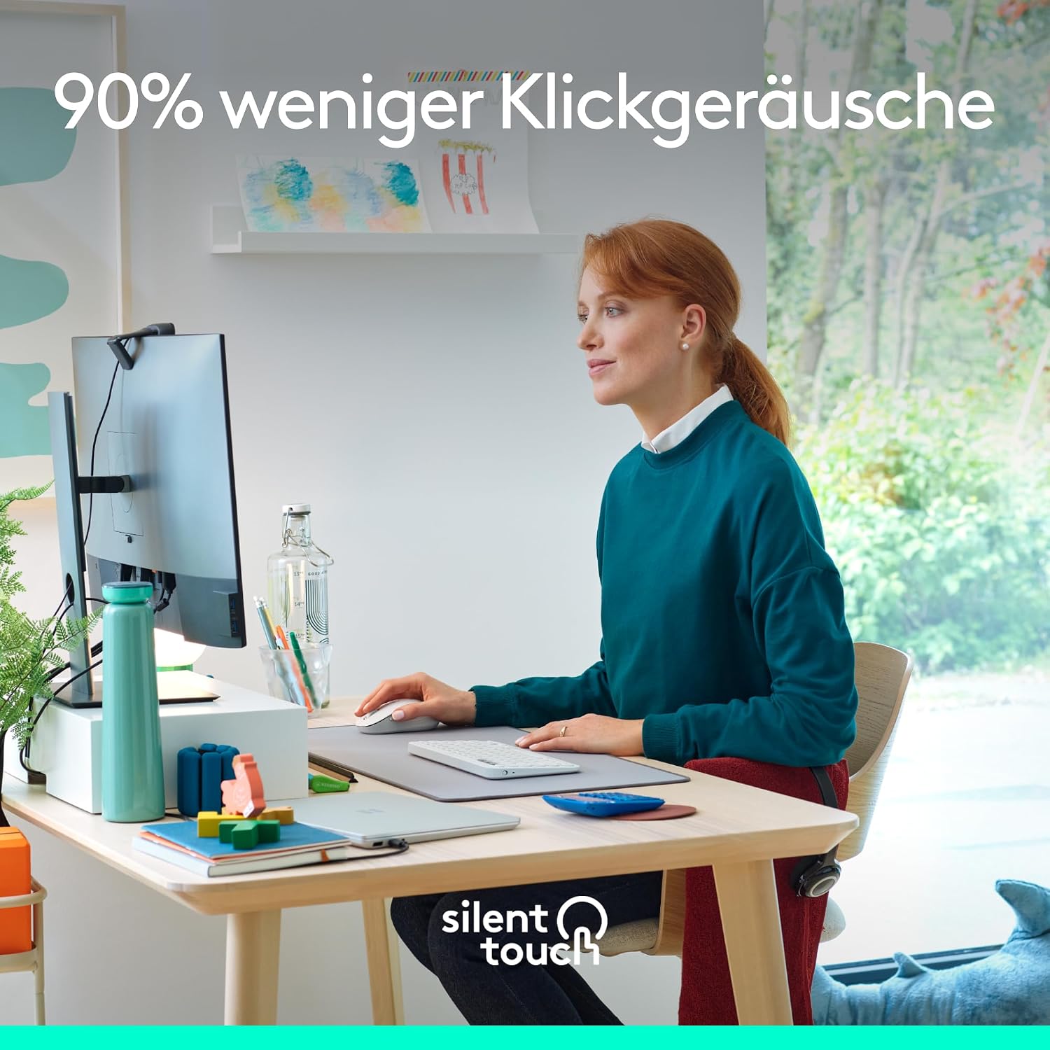 Detalle de Logitech Signature M650 L Kabellose Maus – Leise, großhändegerecht, Multi-Device, Weiß