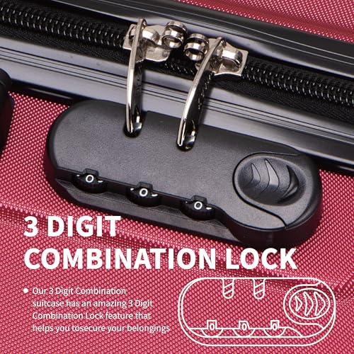 Detalle de Flymax 56x45x25 Cabin Bag Carry-On Suitcase (57 Litre) with 3 Digit Lock, 4-Wheel ABS Hard Shell