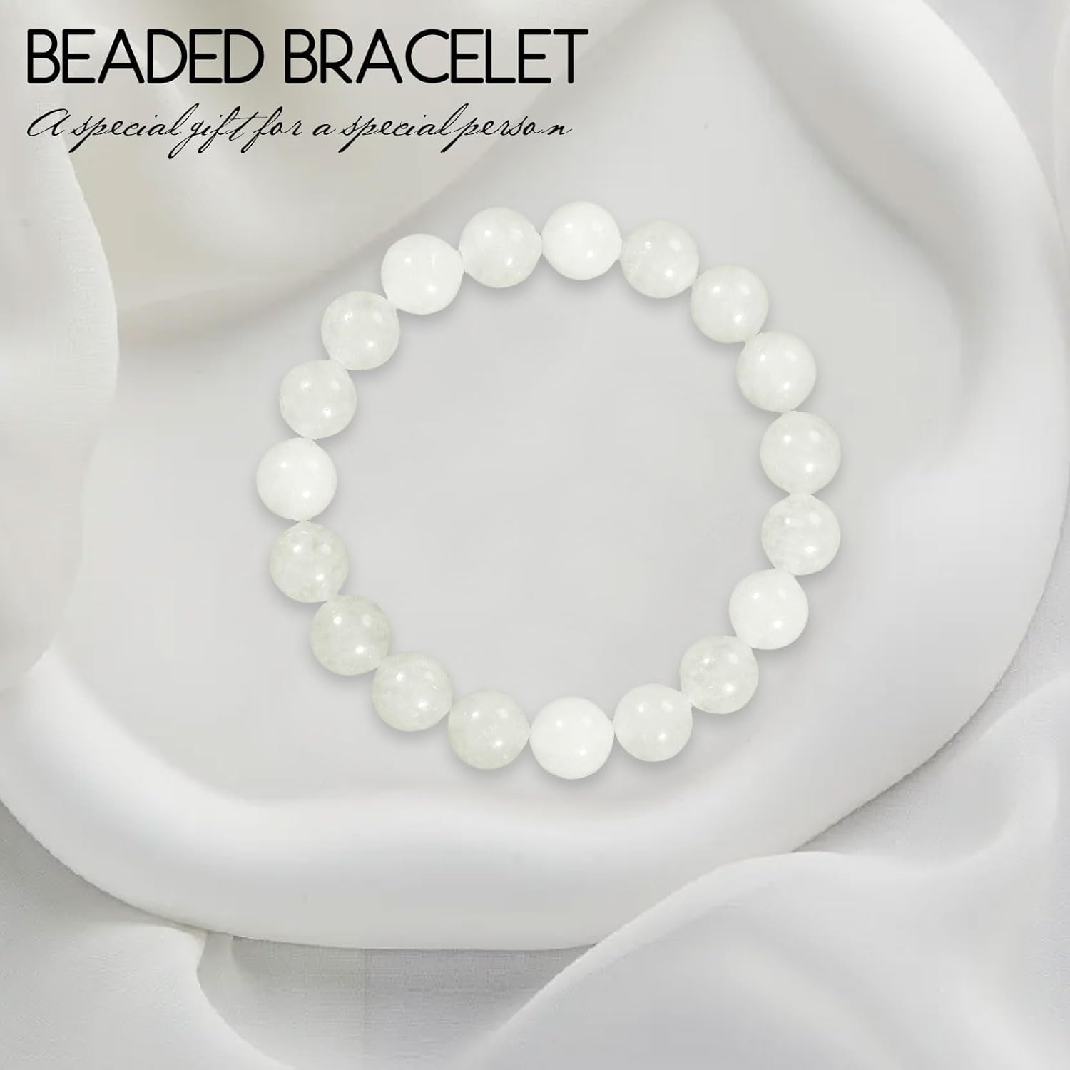 Thumbnail 4 de Weißen Achat Armband 10mm Perlen