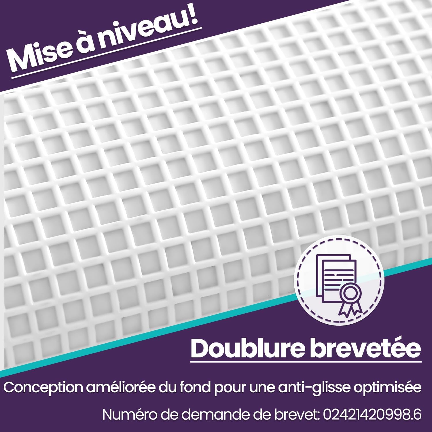 Thumbnail 4 de DEXI Tapis de salle de bain antidérapant 60 x 90 cm – microfibre super absorbante lavable en machine (gris et beige)