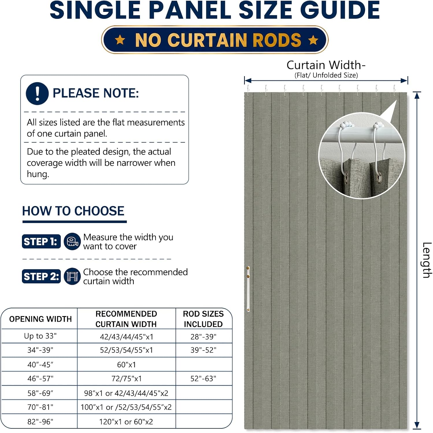 Thumbnail 1 de AJAZZ 1 Blackout Accordion Door Curtain, Grey, 42" W x 78" L