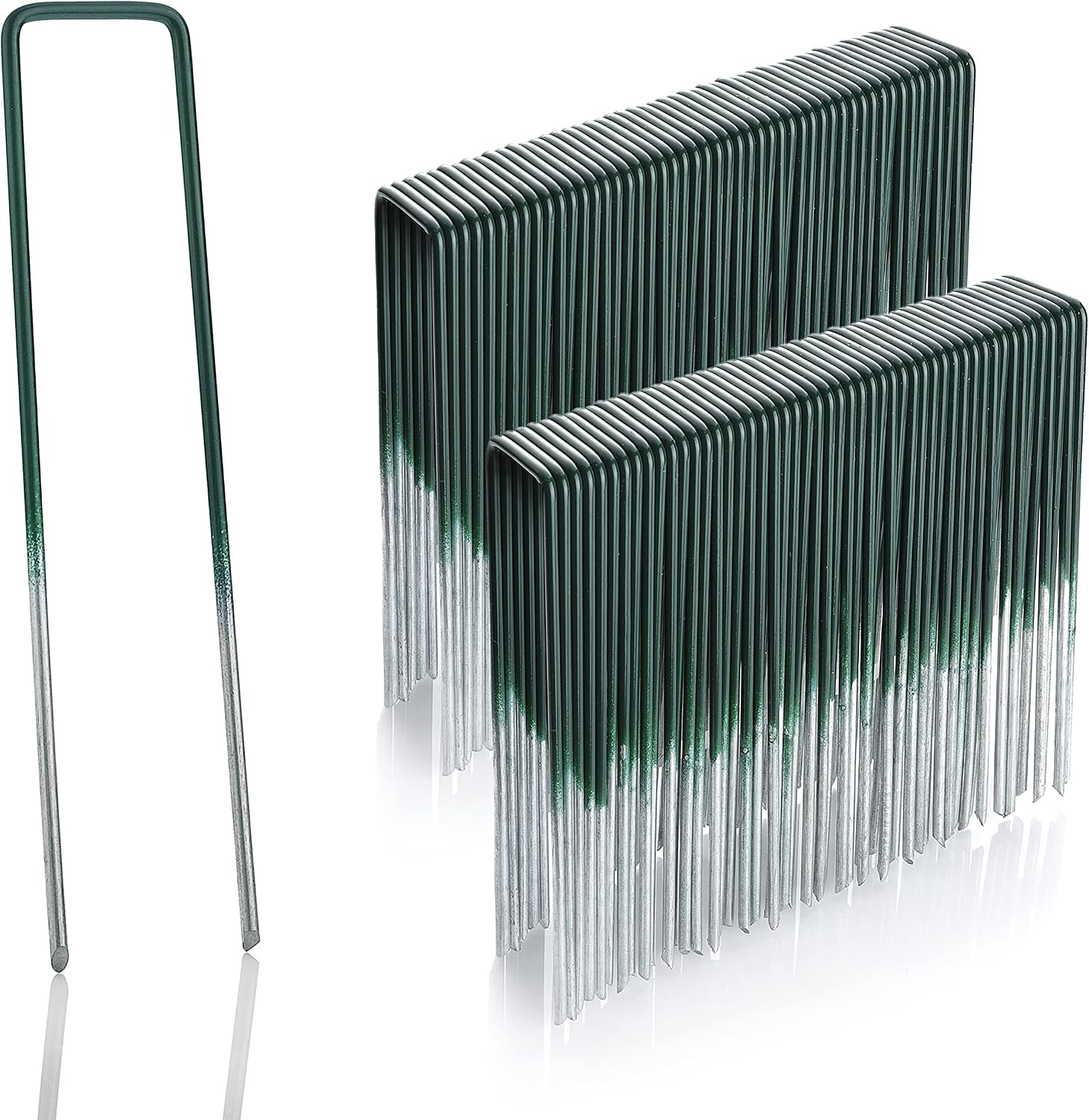 GardenMate 100 picchetti per fissaggio a terra in filo d’acciaio zincato a caldo (150 x 25 mm, filo 2,9 mm)