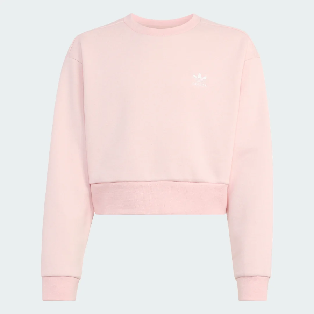 Detalle 2 de Sudadera de cuello redondo Boxy en rosa de Adidas