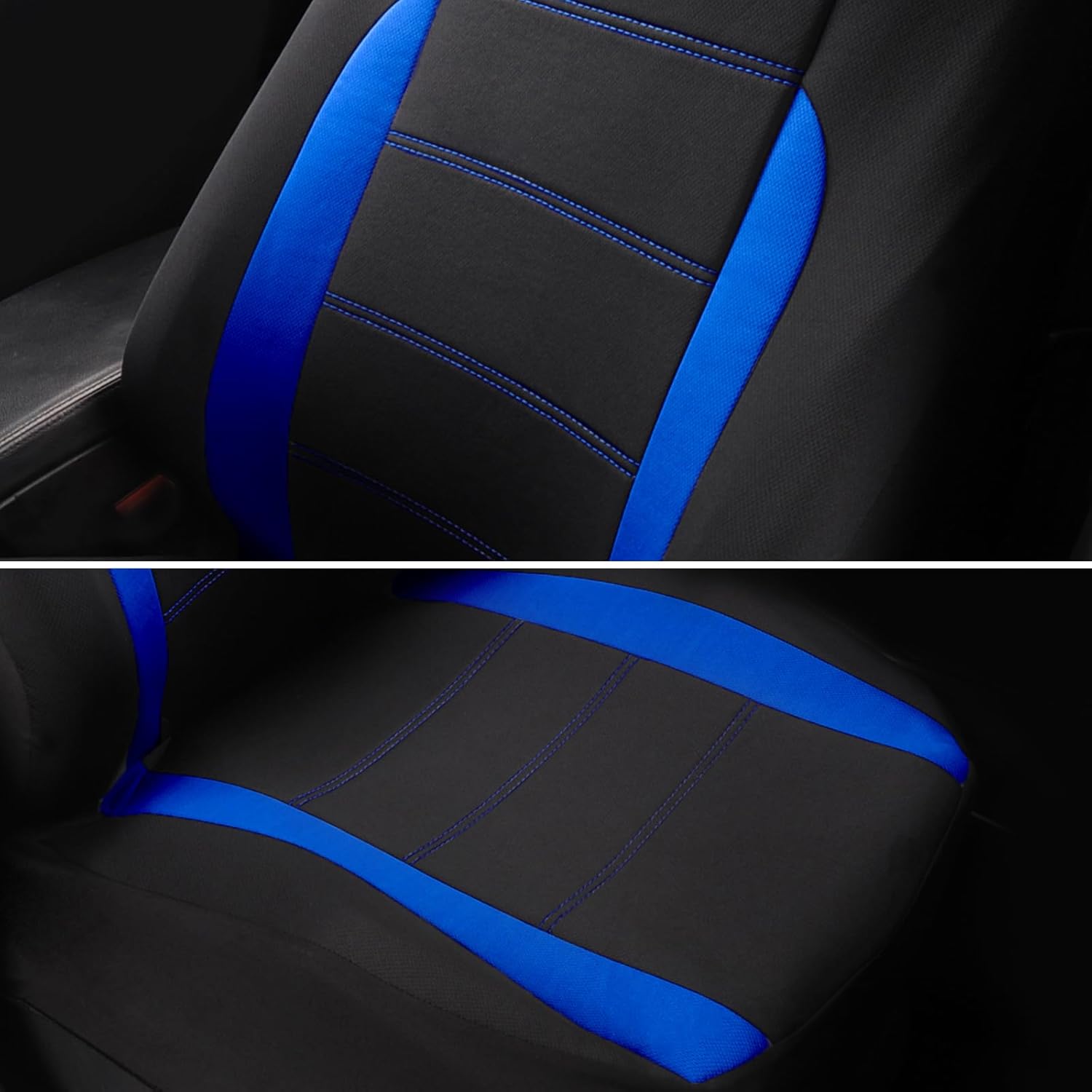 Detalle de AUTOYOUTH Front Seat Covers – Bucket Line Design, Blue