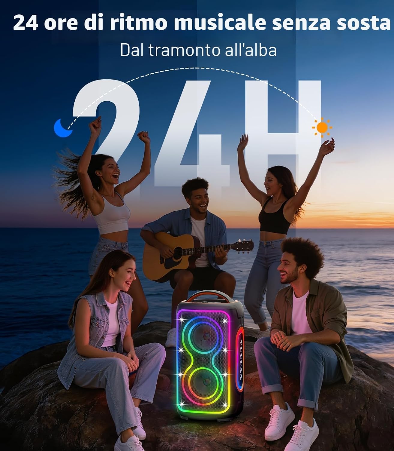 Detalle 2 de VUOPAX Cassa Bluetooth Potente 200W per party 📢