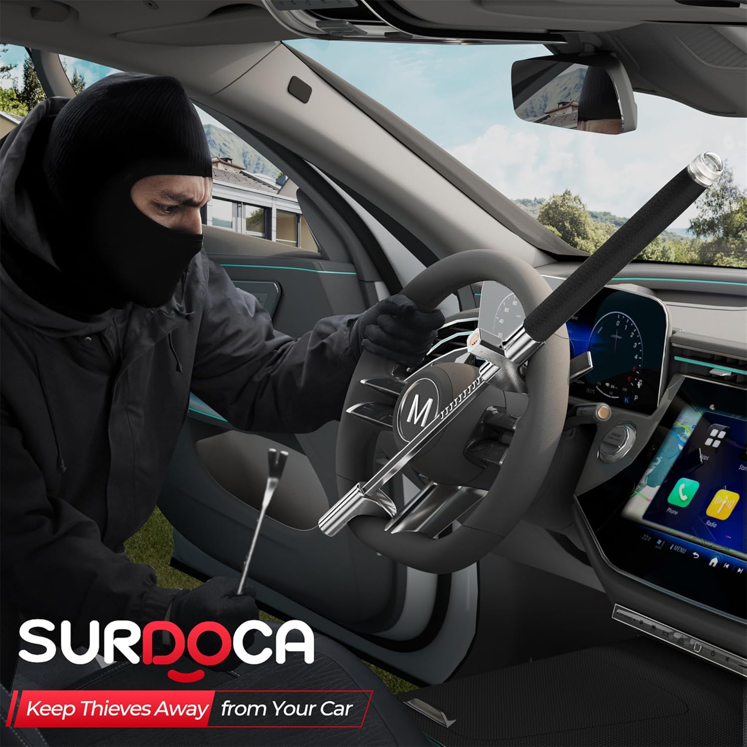 Detalle 2 de SURDOCA Multifunction Steering Wheel Lock 12.6in