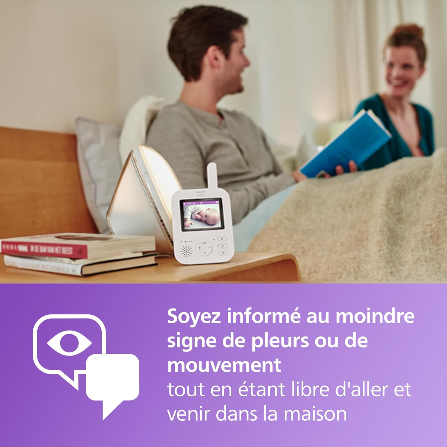 Detalle 2 de AVENT Philips Babyphone vidéo Advanced – DEKRA certifié, caméra et audio, 2,8