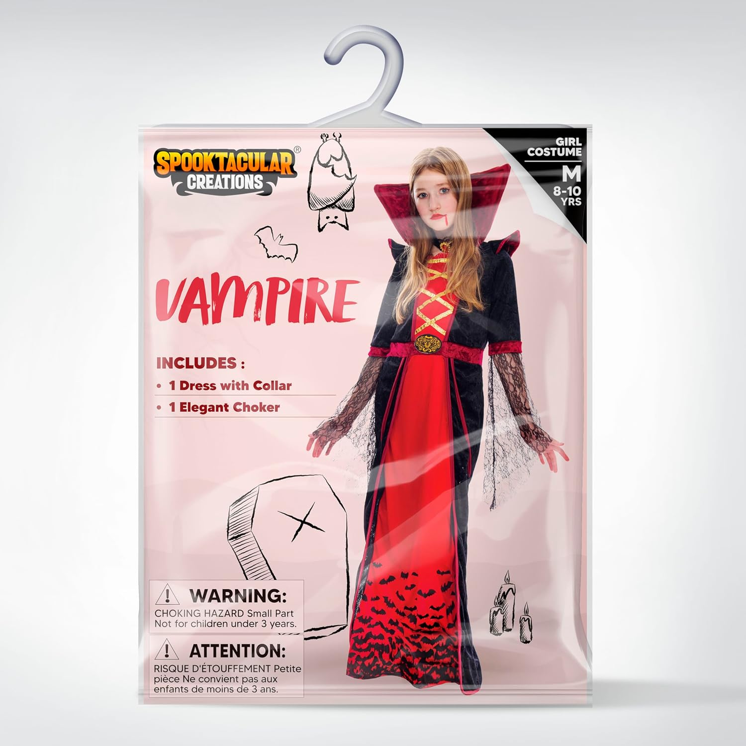 Thumbnail 6 de Spooktacular Creations Royal Vampir Kostüm XL (12–14) 🧛♀