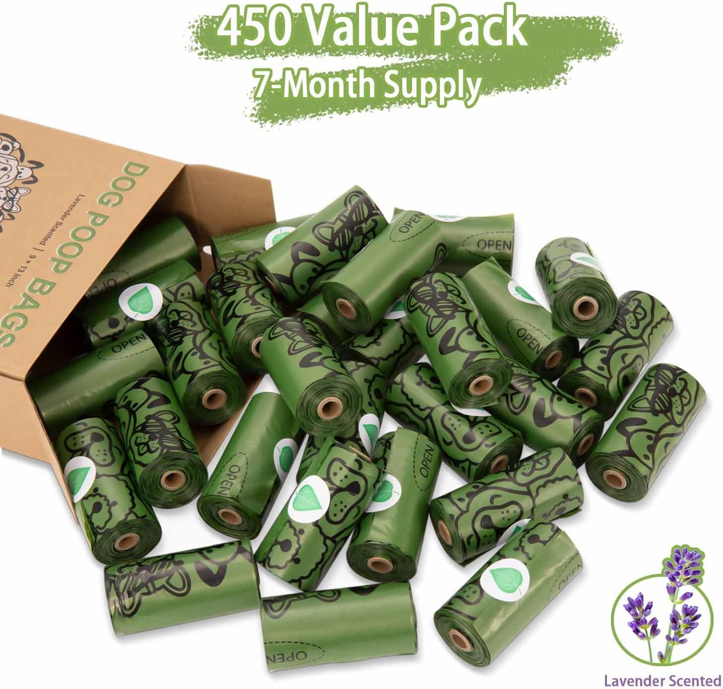 Detalle de Dog poo bags refill rolls 450 counts