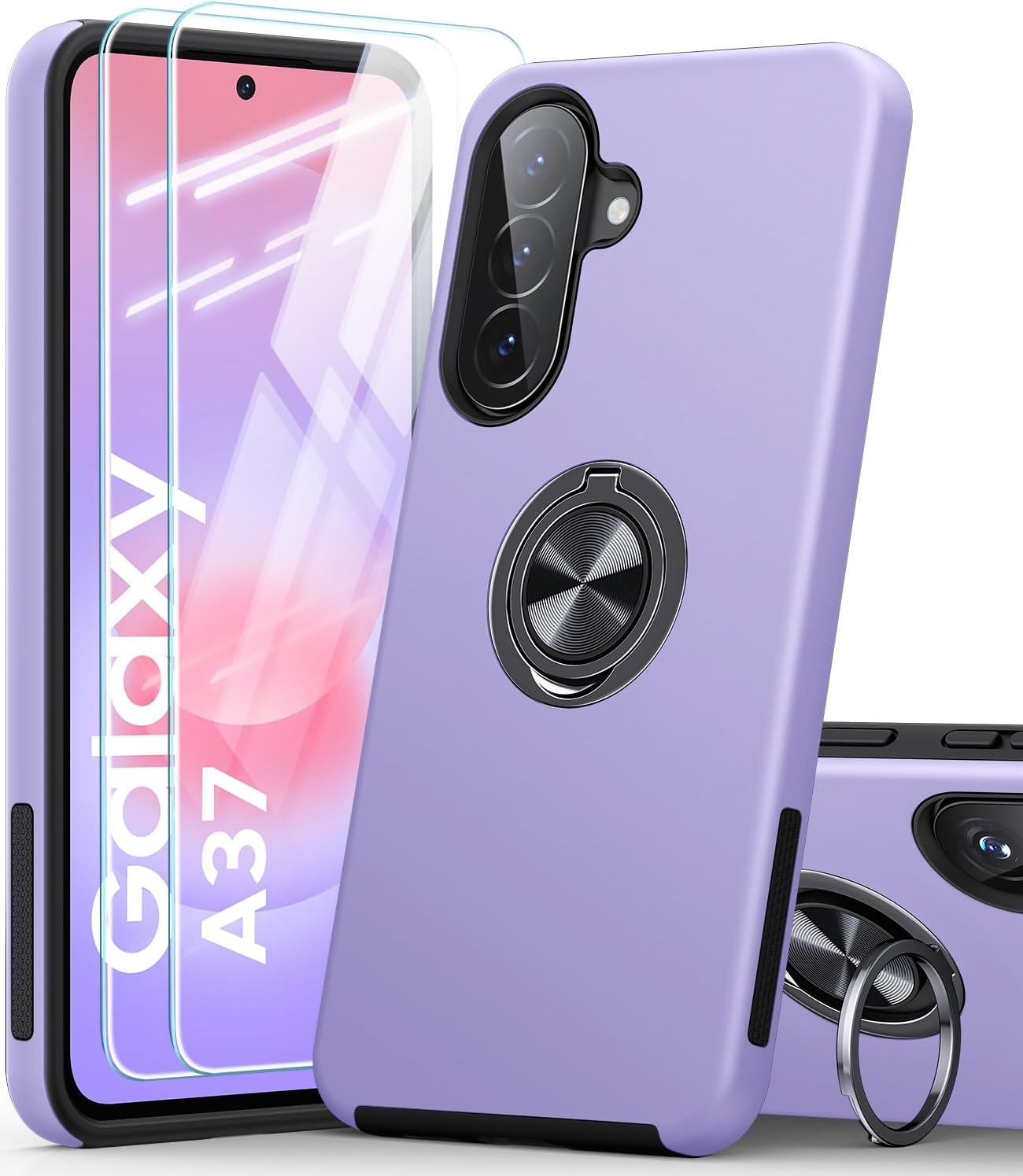 Detalle de AOUIA Hülle für Samsung Galaxy A37 5G (Veilchen) mit 2x Panzerglas – 3-in-1 Set