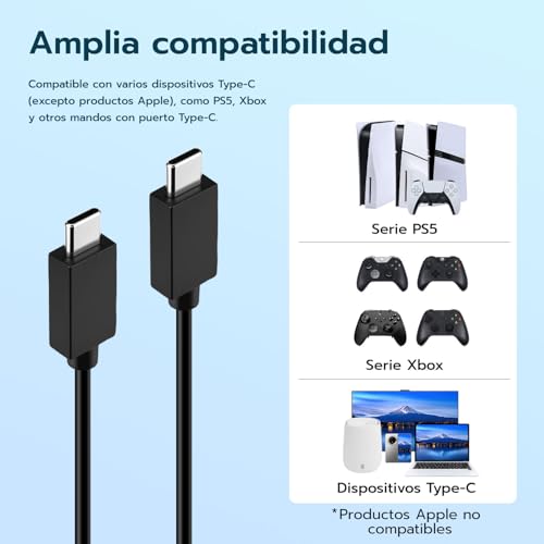 Thumbnail 1 de Tolesum Cable de carga USB-C a USB-C para PS5 y Xbox (3 m) – compatible con DualSense