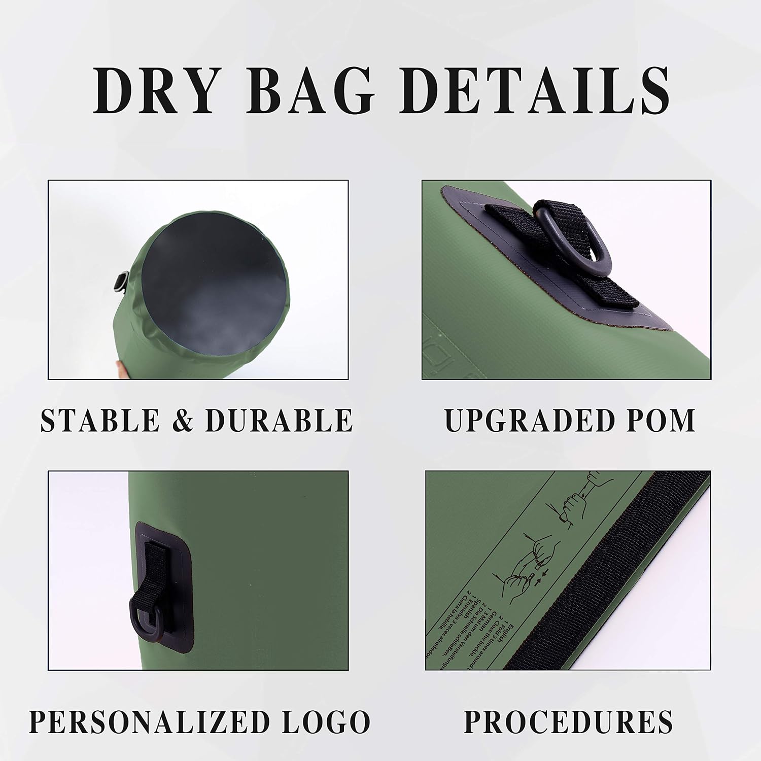 Detalle 2 de IDRYBAG sac à dos étanche pour homme (2 à 40 L) – pour kayak, bateau, rafting, randonnée et camping