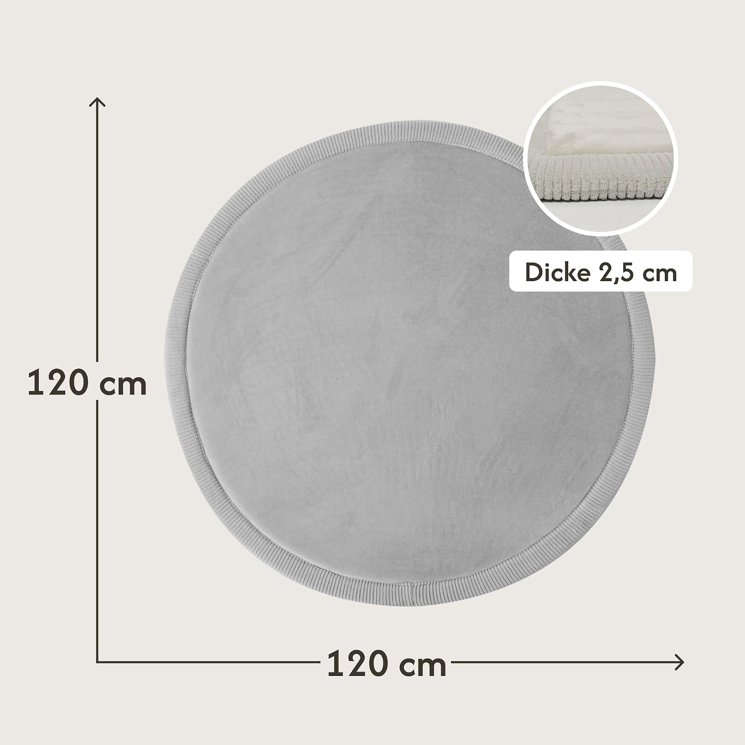Thumbnail 1 de Hakuna Matte Wolkenweiche Spielmatte Baby 120x120x2,5 cm in Grau – Memory-Schaum Krabbelmatte mit rutschfester Unterseite