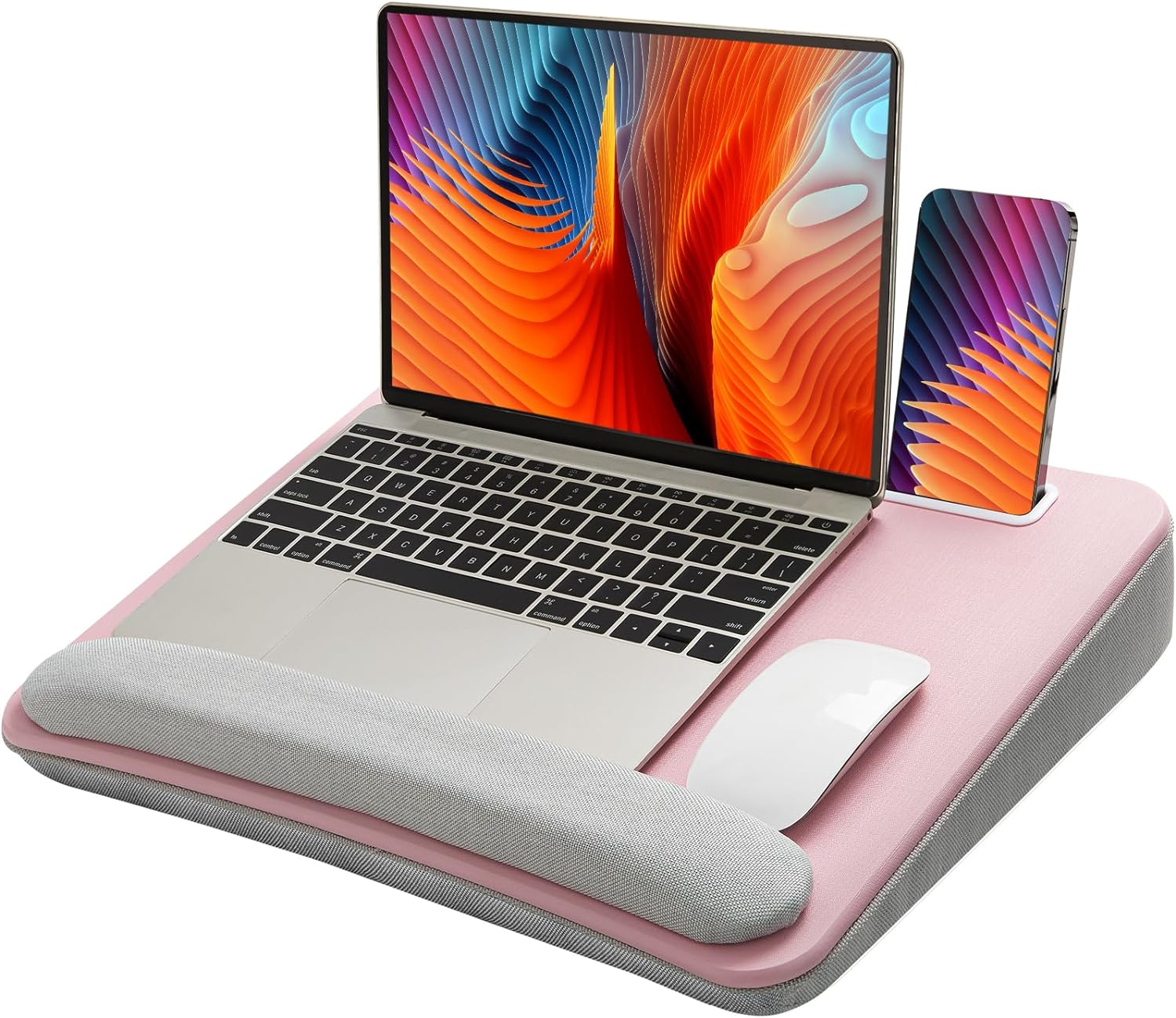 Detalle de HUANUO Laptop Lap Desk with Cushion, Pink, Fits 15.6-Inch Laptops