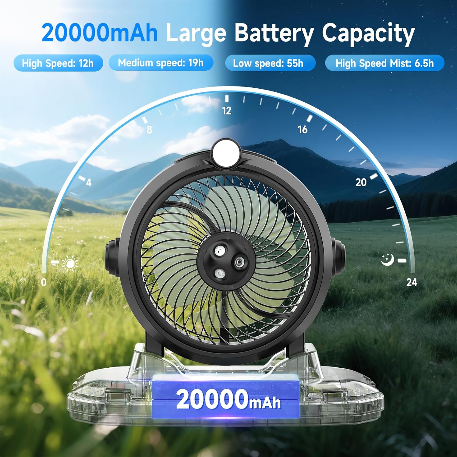 Thumbnail 2 de XTTANK Ventilador Camping Cubo 11L con Luz LED y Batería💨