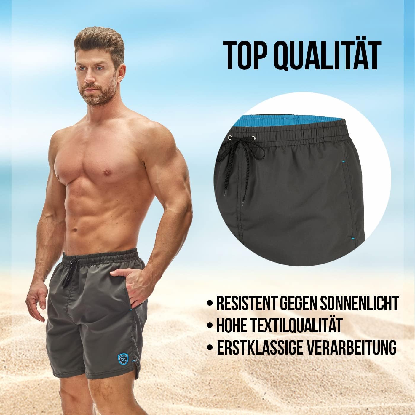 Thumbnail 4 de Zagano Badehose Herren Schnelltrocknend