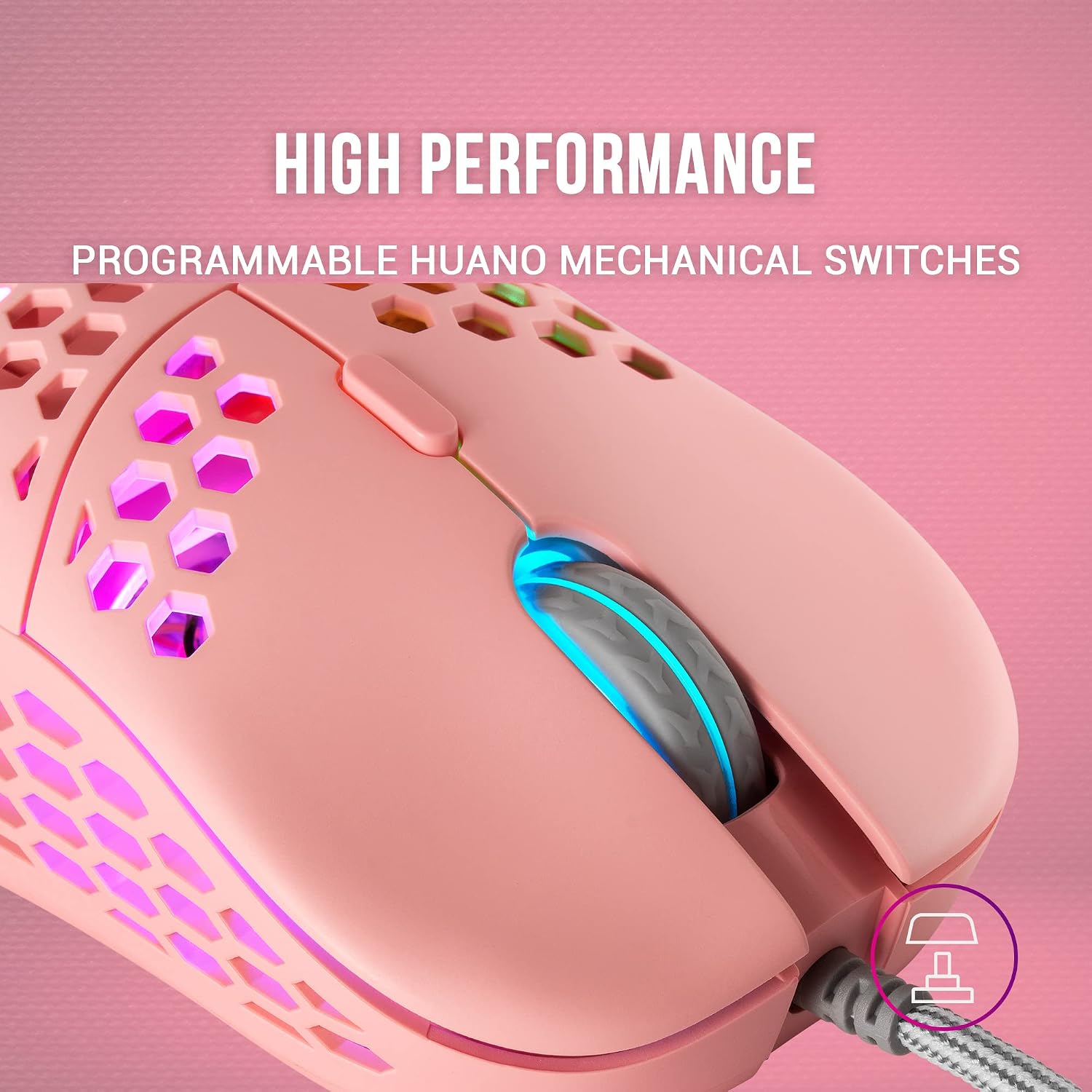 Detalle 2 de Mars Gaming MM55 mouse gaming ultraleggero 55g 12800 DPI