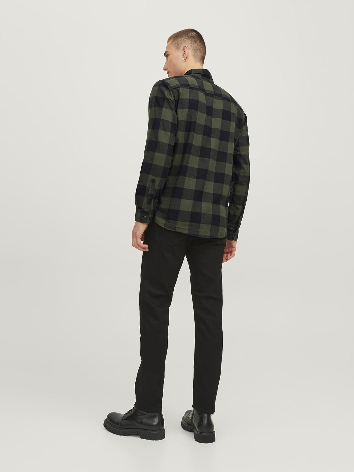 Detalle de JACK & JONES Flanellhemd Slim Fit – Langarm, weiches Flanell und schmaler Schnitt