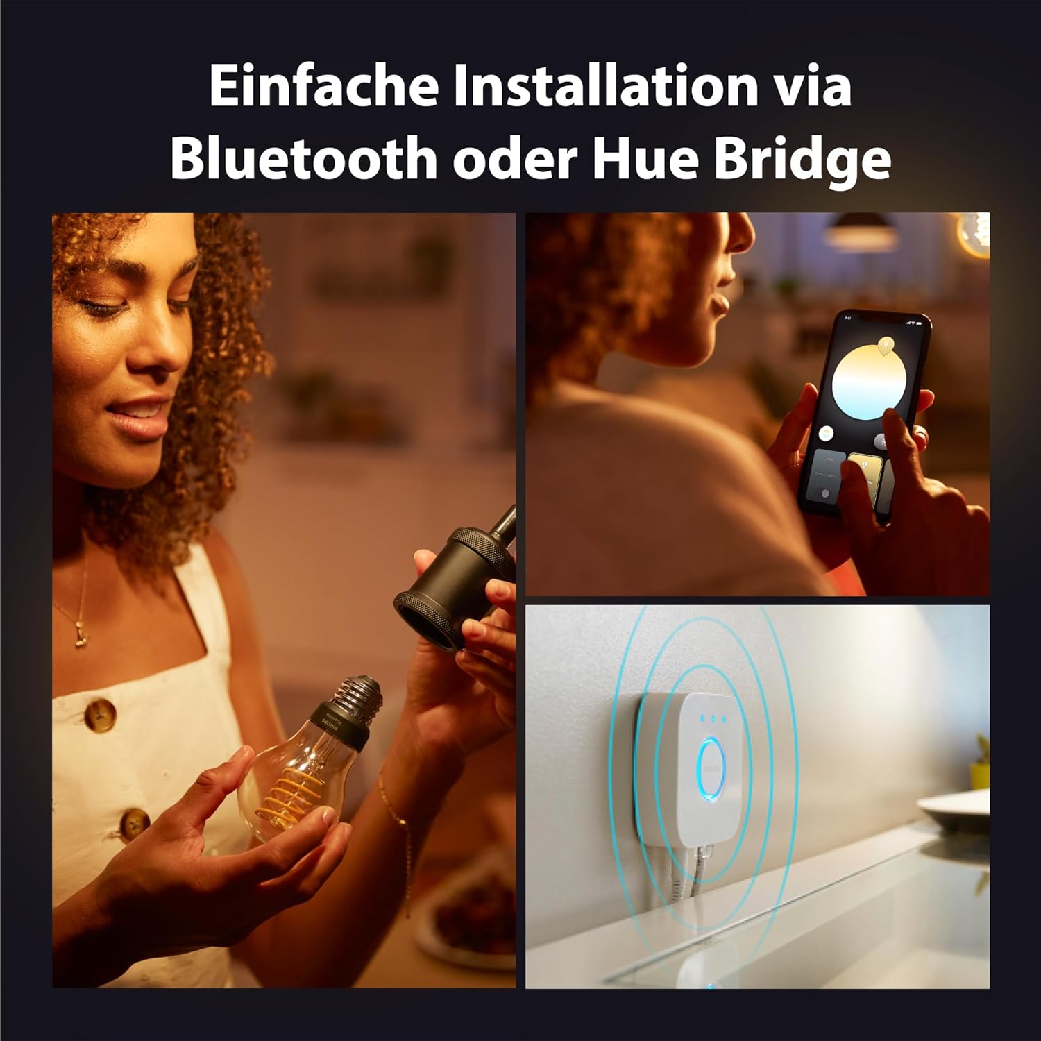 Thumbnail 3 de Philips Hue White Ambience E27 Standard Filament 7 W, dimmbar (Warm- bis Kühlweiß) – 3er-Set
