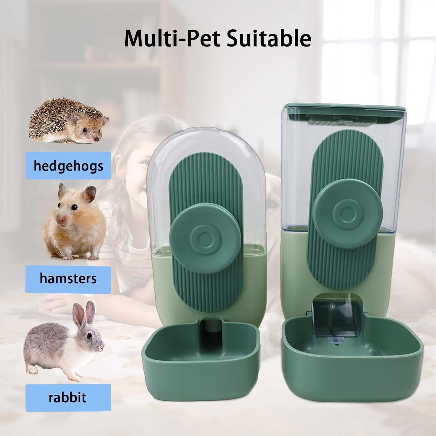 Thumbnail 4 de SLAKOZYT Futterautomat für kleine Haustiere – automatischer Futter- und Wasserspender für Käfig oder Boden