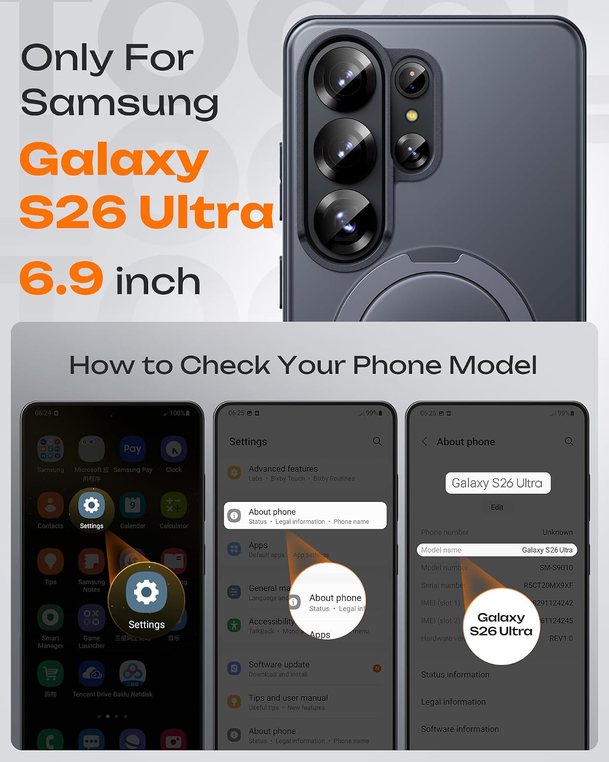 Thumbnail 1 de TOCOL Kickstand Magnetic Case for Galaxy S26 Ultra