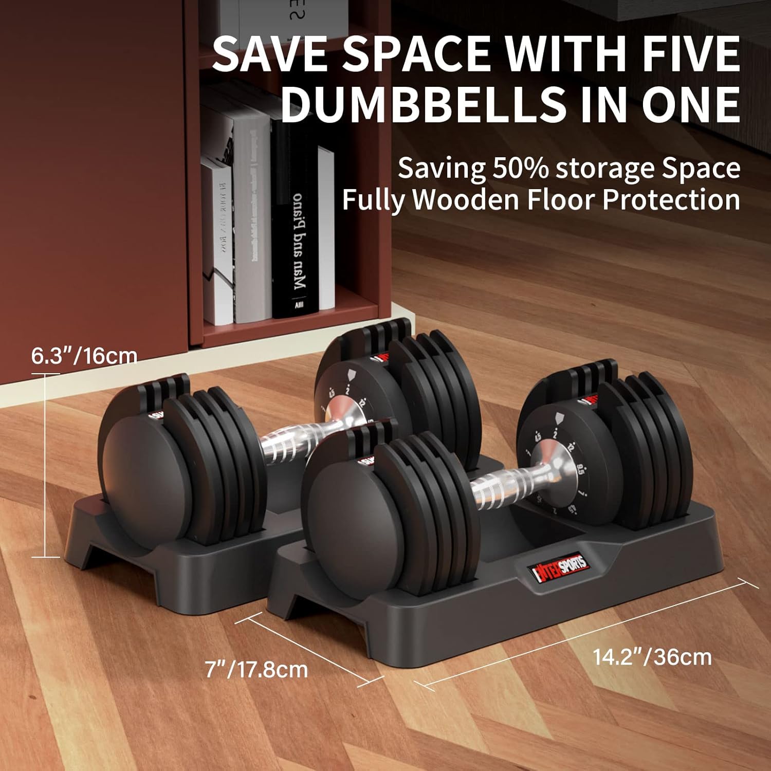 Detalle 2 de EnterSports 18KG adjustable dumbbell