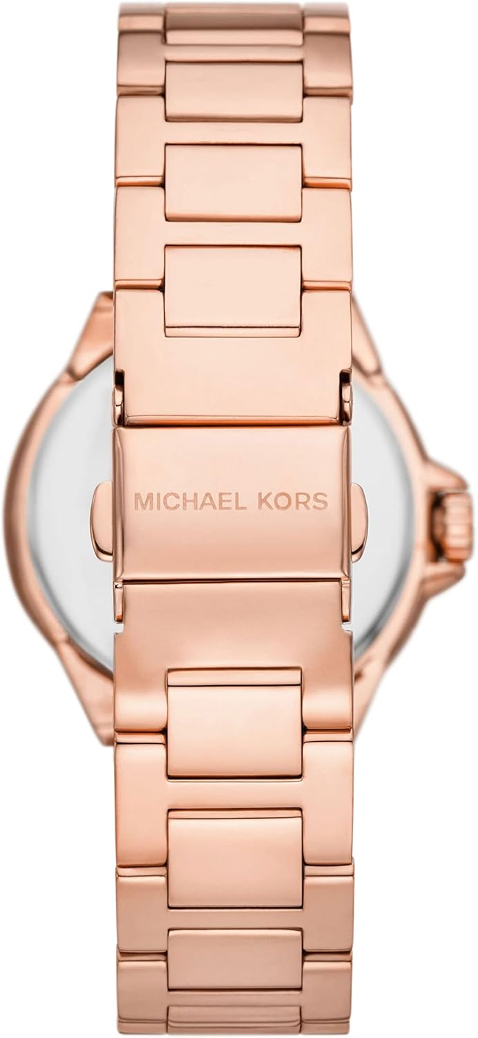 Detalle de Michael Kors Camille pour Femme — Montre chronographe 33 mm en acier inoxydable, bracelet Or Rose