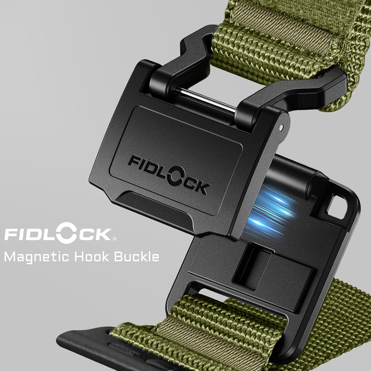 Detalle 2 de Bandletic Nylon Watch Strap with FIDLOCK Buckle for Apple Watch Ultra 2 (49mm) – Army Green