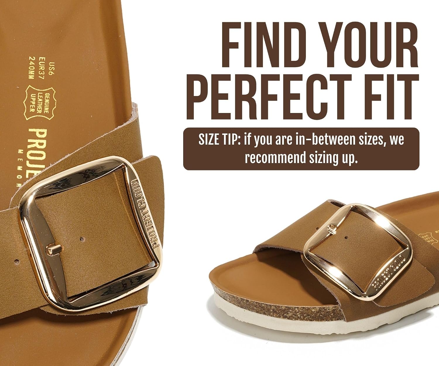 Thumbnail 6 de Project Cloud 100% Leather Sandals for Women – Lightweight Memory Foam Slides