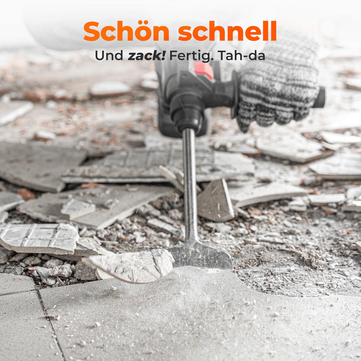 Detalle de BAUBECK SDS Max Meißel-Set LONG LIFE (4-tlg.) – 280 mm, angewinkelt und gerade