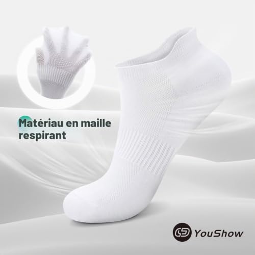 Detalle de YouShow: 10 Paires de Chaussettes Basses Respirantes pour Homme et Femme – Confort Durable au Quotidien