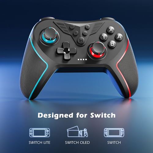 Detalle de LATEC Mando inalámbrico para Switch / Switch 2 con Hall, giroscopio 6 ejes, vibración ajustable y turbo