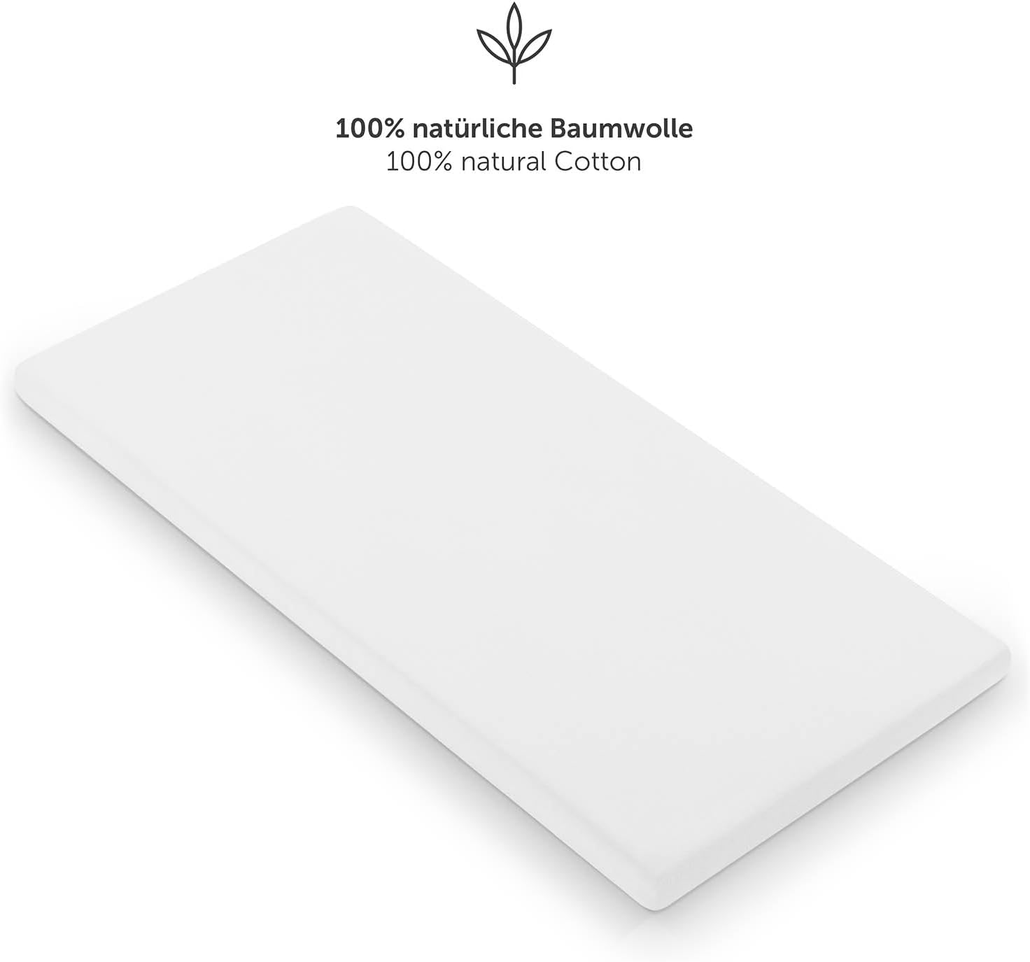 Detalle 2 de Laleni 70x140 cm Cotton Fitted Sheet for Baby Beds, White