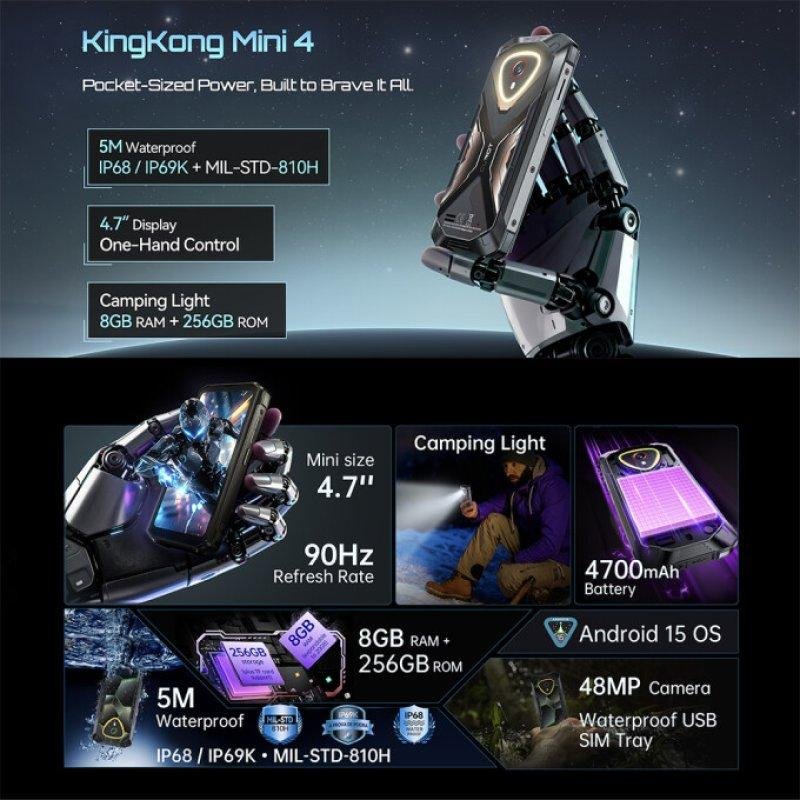 Thumbnail 3 de Cubot KingKong Mini 4 4G 6GB 128GB 4.7" Verde: resistencia y movilidad para uso en campo