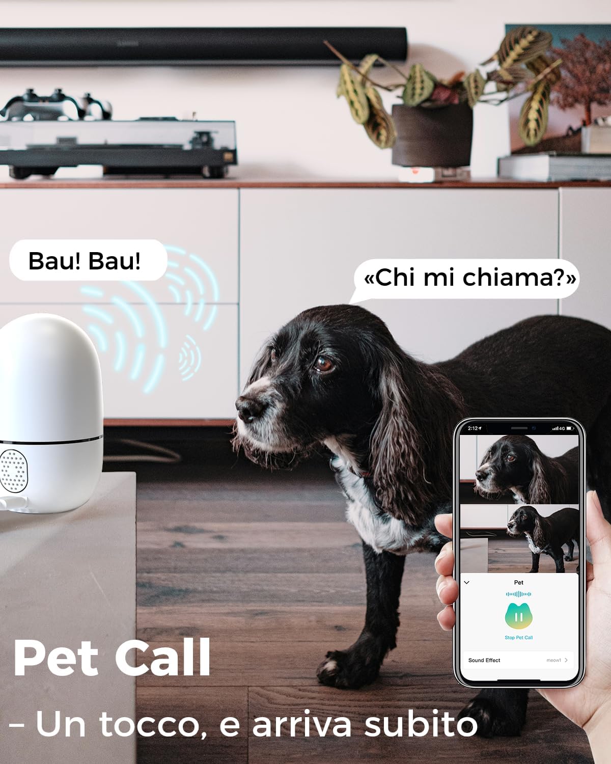 Detalle de VIRTAVO XD1: Telecamera WiFi interno a doppio obiettivo per sorveglianza domestica 360°