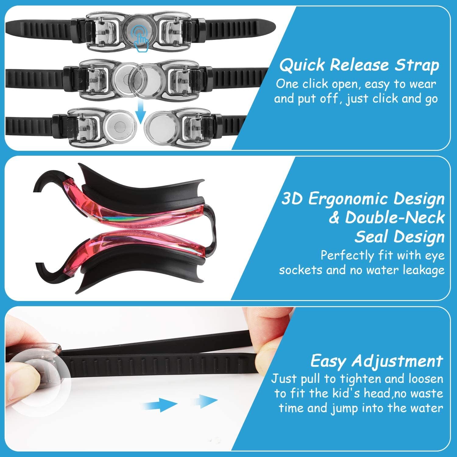 Thumbnail 4 de COOLOO Kids swimming goggles 2 pack
