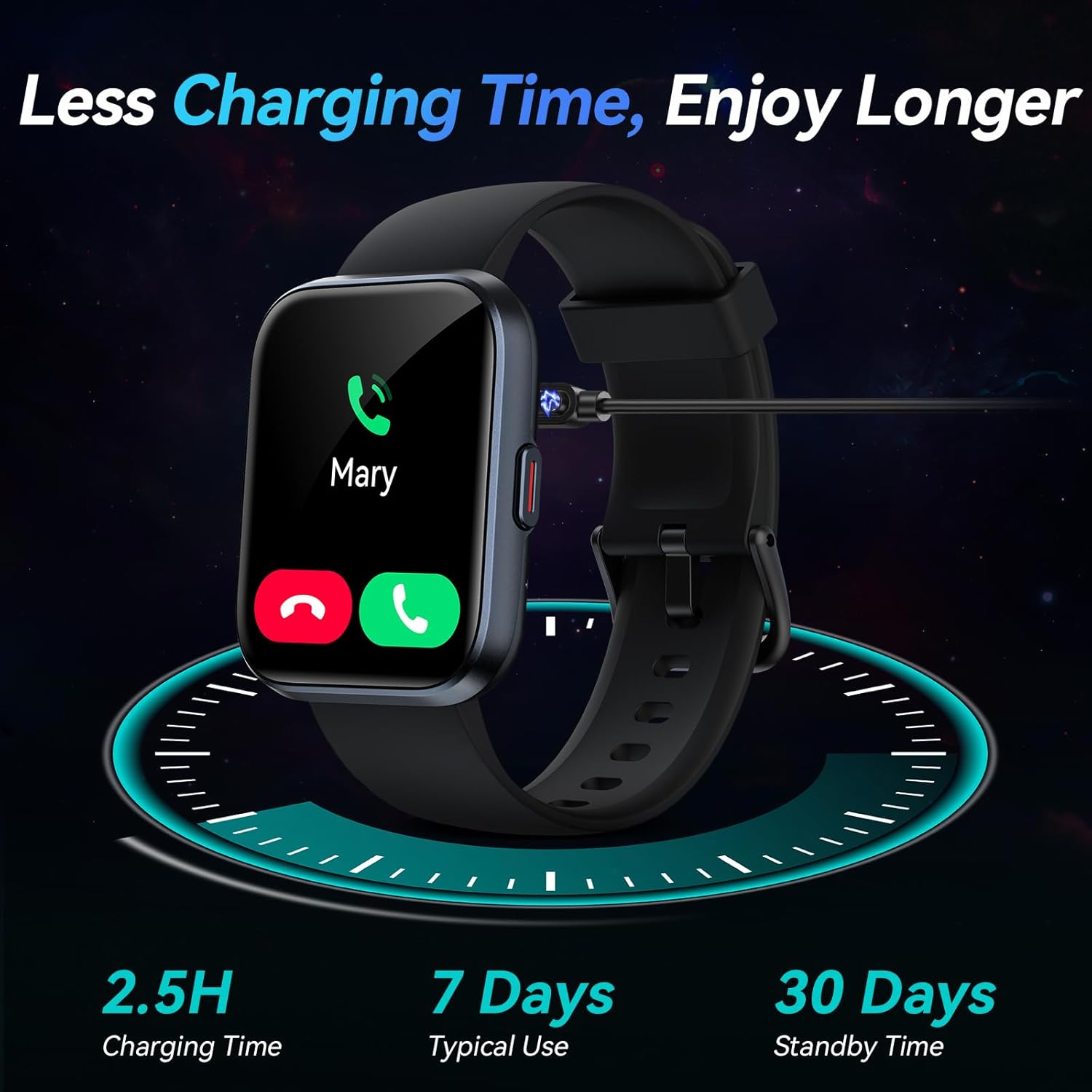 Detalle de Smart Watches for Men: Alexa Built-in, 1.8" HD Display, 110+ Sport Modes, IP68 Waterproof