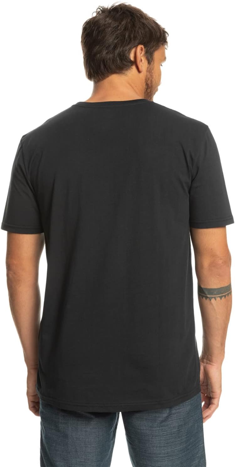 Detalle de Quiksilver Comp Logo – T‑shirt manica corta da uomo, nera