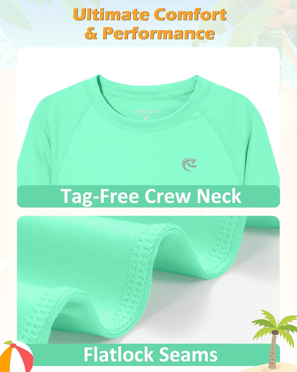 Thumbnail 5 de Boys UPF 50+ Long Sleeve Swim Shirt with Sun Protection (1–2 Pack)