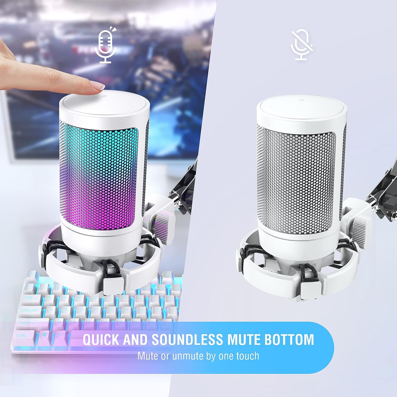 Detalle 2 de FIFINE Gaming Mikrofon PC – USB Kondensator mit Stativ, Mute-Taste und Popfilter