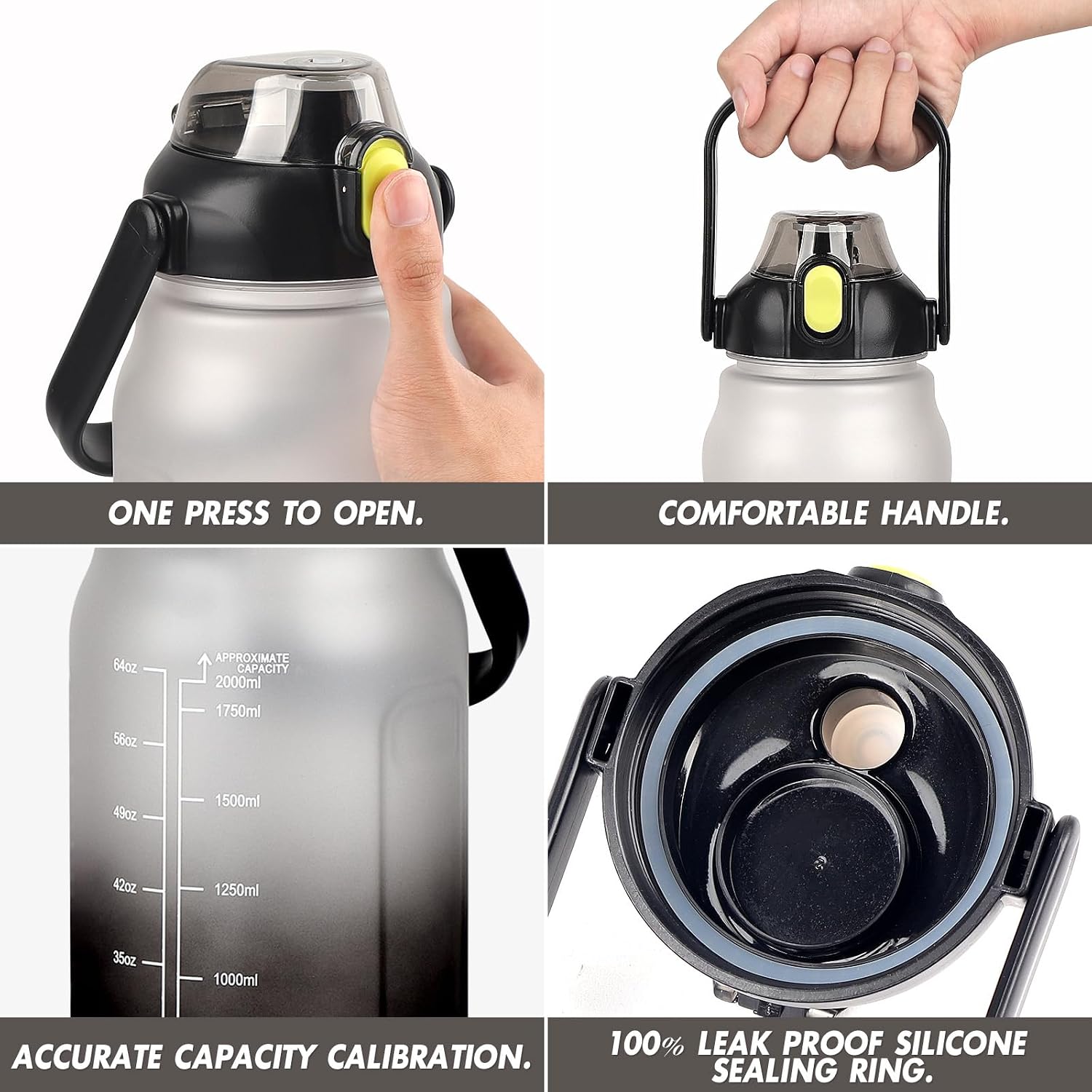 Thumbnail 1 de GXCROR Water Bottle 2L with Straw – 100% Leakproof, BPA Free, Anti-Rupture