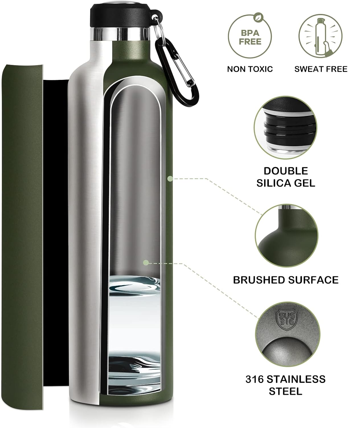Thumbnail 3 de FEIJIAN 750/1000ml Stainless Steel Bottle