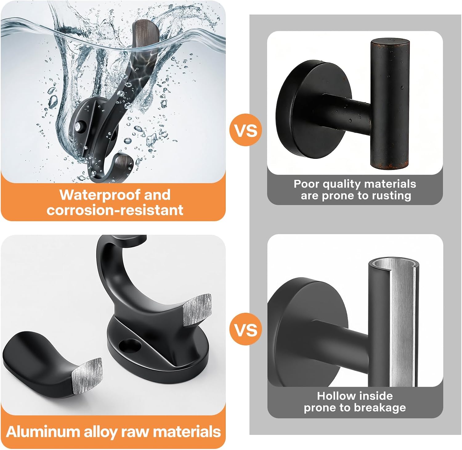 Thumbnail 2 de SecretHard Aluminum Wall Hooks, 10-Pack, Heavy-Duty Screw-In Design