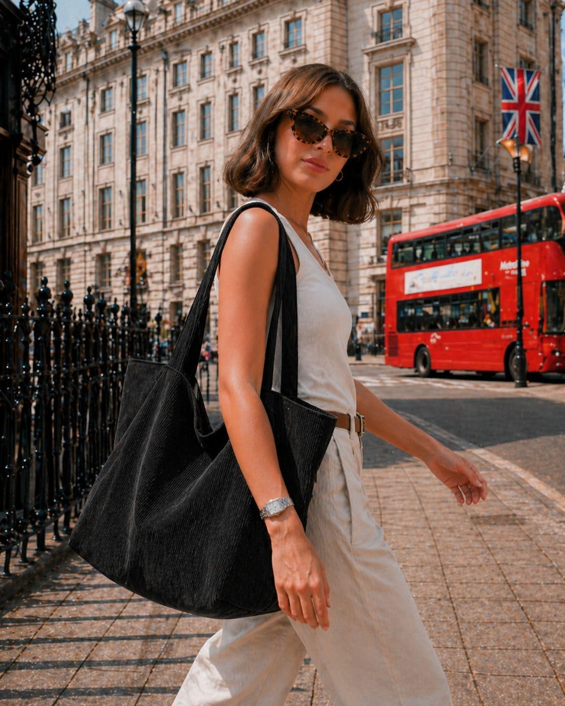 Thumbnail 5 de Corduroy Tote Bag with Zip: Everyday Style Meet Practicality