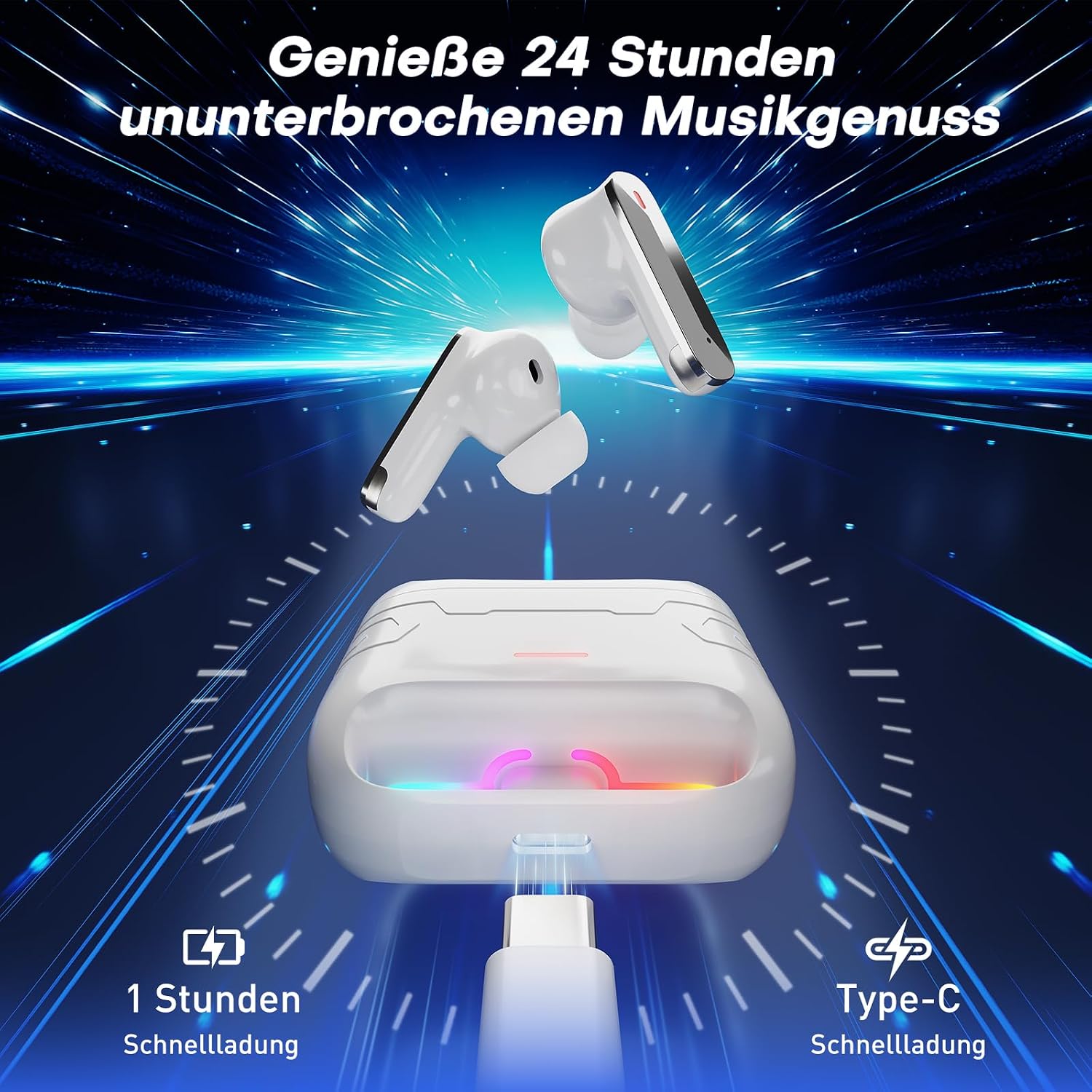 Thumbnail 5 de Sefitopher Bluetooth 6.0 In-Ear-Kopfhörer mit ANC & ENC, kabellos, 3,8 g, bis zu 24 Std. Akku