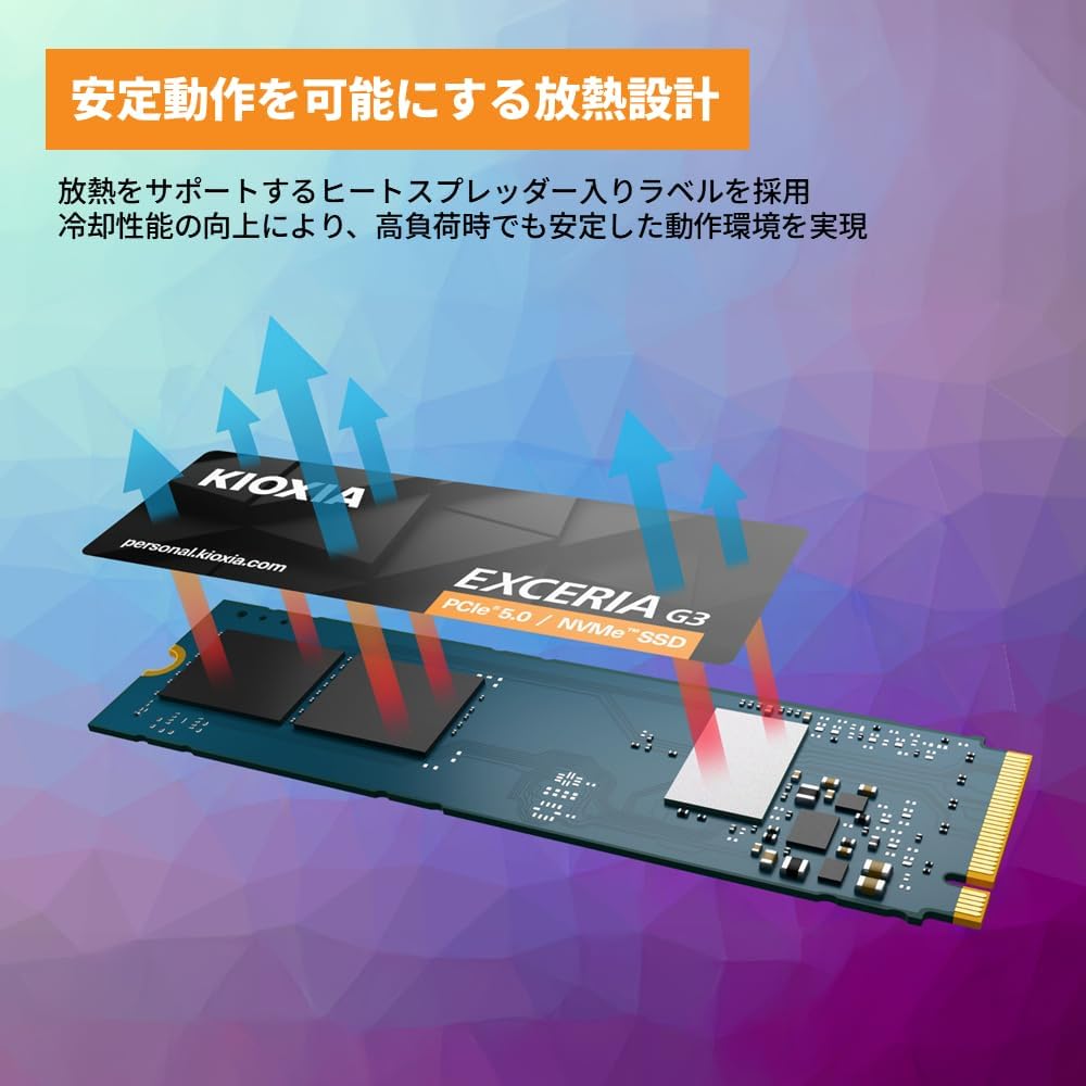 Detalle de KIOXIA SSD-CK1.0N5G3/R 内蔵SSD 1TB PCIe 5.0×4・M.2 2280