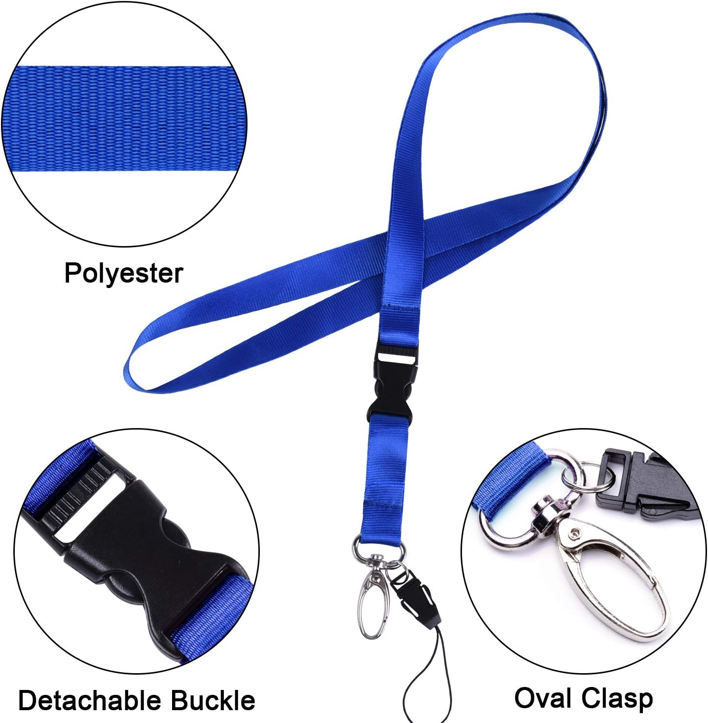 Thumbnail 2 de Wisdompro 2 Sets Cruise Lanyard with Card Holder – Detachable Neck Strap, Black/Blue